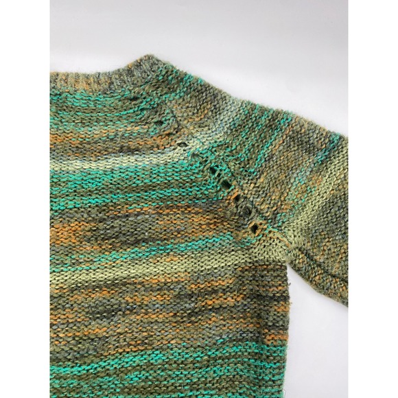 Mossimo Women Sweater Green Multi Color Striped Crew Neck Long Sleeve Size M - Picture 12 of 12